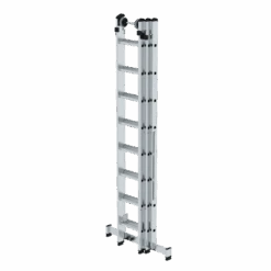 Aluminium-Mehrzweckleiter 3-teilig Mit Nivello®-Traverse - 3x6 Sprossen -Leiterwerkzeug Geschäft 033308 MZL1