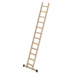 Stufen-Anlegeleiter Holz Mit Traverse, 12 Stufen