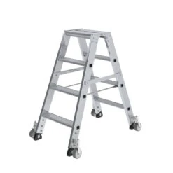 Stufen-Stehleiter, Beidseitig Begehbar Mit Rollen, 2x3 Stufen 12 Stufen-Stehleiter, Beidseitig Begehbar Mit Rollen, 2x3 Stufen -Leiterwerkzeug Geschäft 041208