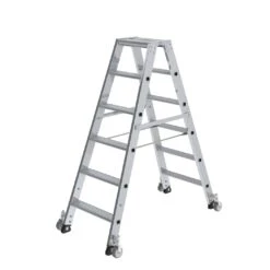 Stufen-Stehleiter, Beidseitig Begehbar Mit Rollen, 2x3 Stufen 14 Stufen-Stehleiter, Beidseitig Begehbar Mit Rollen, 2x3 Stufen -Leiterwerkzeug Geschäft 041212