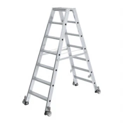 Stufen-Stehleiter, Beidseitig Begehbar Mit Rollen, 2x3 Stufen 15 Stufen-Stehleiter, Beidseitig Begehbar Mit Rollen, 2x3 Stufen -Leiterwerkzeug Geschäft 041214