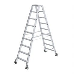 Stufen-Stehleiter, Beidseitig Begehbar Mit Rollen, 2x3 Stufen 17 Stufen-Stehleiter, Beidseitig Begehbar Mit Rollen, 2x3 Stufen -Leiterwerkzeug Geschäft 041218