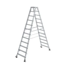 Stufen-Stehleiter, Beidseitig Begehbar Mit Rollen, 2x3 Stufen 19 Stufen-Stehleiter, Beidseitig Begehbar Mit Rollen, 2x3 Stufen -Leiterwerkzeug Geschäft 041224
