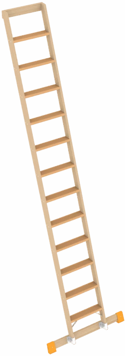 Holzanlegeleiter Mit 12 Stufen 1023