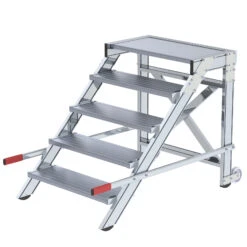Aluminium-Arbeitspodest, Fahrbar, 2 Stufen 9 Aluminium-Arbeitspodest, Fahrbar, 2 Stufen -Leiterwerkzeug Geschäft 142557 Product