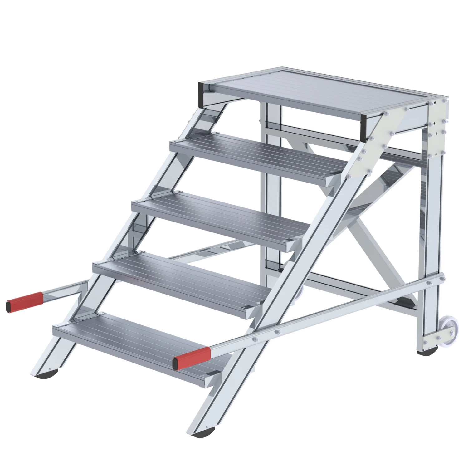 Aluminium-Arbeitspodest, Fahrbar, 2 Stufen 5 Aluminium-Arbeitspodest, Fahrbar, 2 Stufen – Bild 5