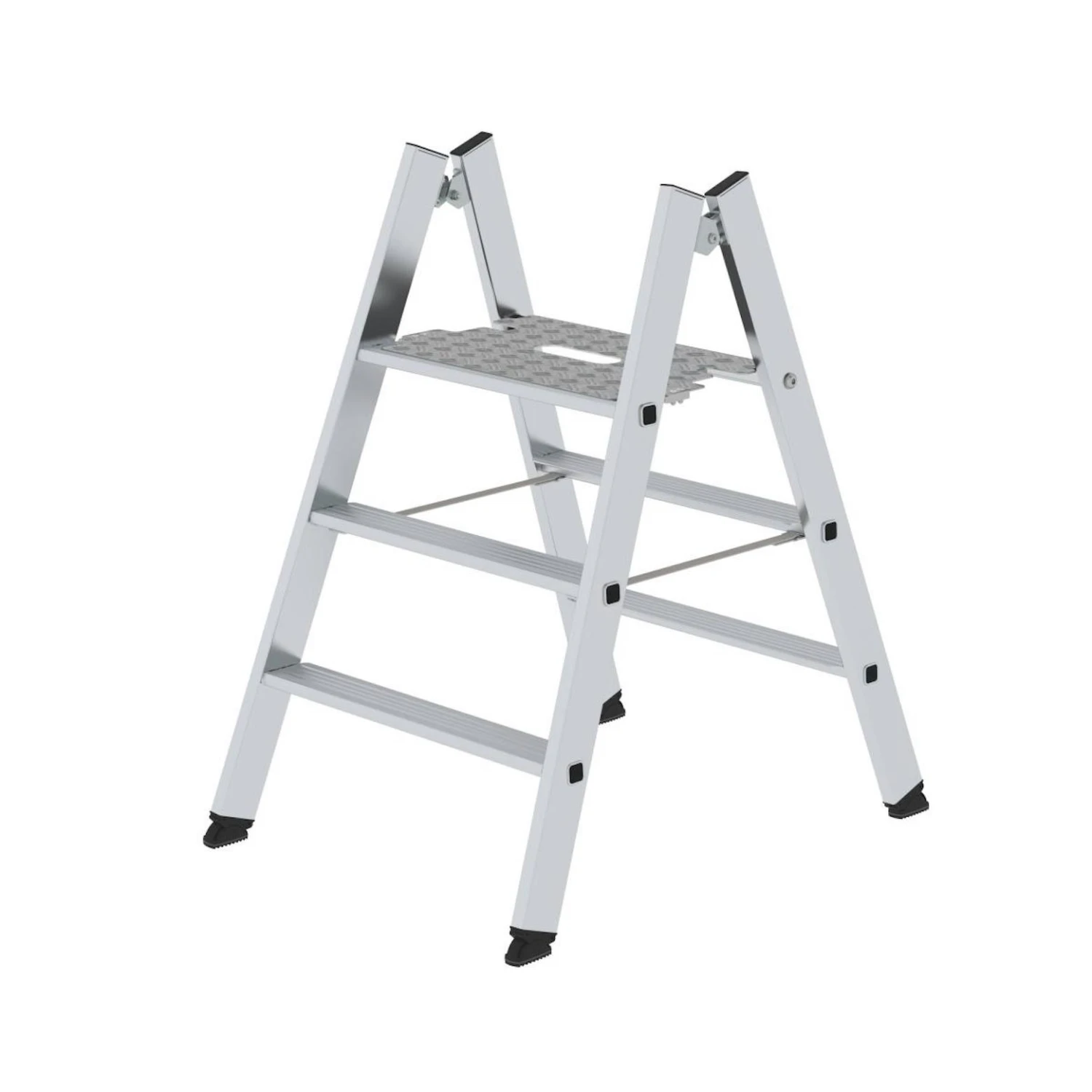 Klapptritt Beidseitig Begehbar, Alu Natur, 3 Stufen 1 Klapptritt Beidseitig Begehbar, Alu Natur, 3 Stufen