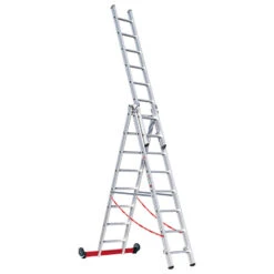 Nr. 30778 PREMIUM-Line Alu-Mehrzweckleiter 3-teilig, Rollbar 3x6 Sprossen -Leiterwerkzeug Geschäft 3077808
