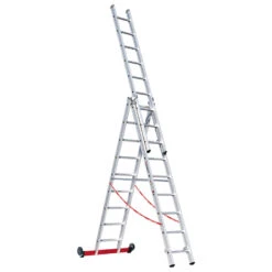 Nr. 30778 PREMIUM-Line Alu-Mehrzweckleiter 3-teilig, Rollbar 3x6 Sprossen -Leiterwerkzeug Geschäft 3077809