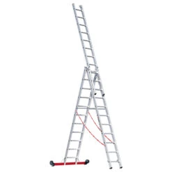 Nr. 30778 PREMIUM-Line Alu-Mehrzweckleiter 3-teilig, Rollbar 3x6 Sprossen -Leiterwerkzeug Geschäft 3077811