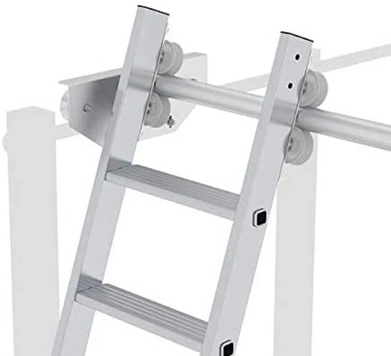 Aluminium-Regalleiter Für Doppelregal, Seitlich Verschiebbar 6 Sprossen/Stufen 8 Aluminium-Regalleiter Für Doppelregal, Seitlich Verschiebbar 6 Sprossen/Stufen – Bild 8