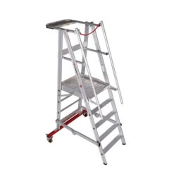 Nr. 32777 Premium-Line Aluminium-Podestleiter Fahrbar, Klappbar 4 Stufen -Leiterwerkzeug Geschäft 3277705.2