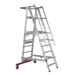 Nr. 32777 Premium-Line Aluminium-Podestleiter Fahrbar, Klappbar 4 Stufen -Leiterwerkzeug Geschäft 3277706.1