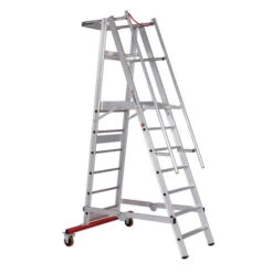 Nr. 32777 Premium-Line Aluminium-Podestleiter Fahrbar, Klappbar 4 Stufen -Leiterwerkzeug Geschäft 3277707.1