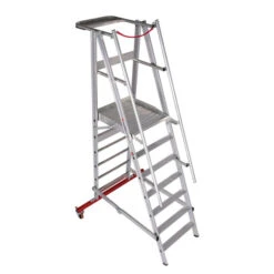 Nr. 32777 Premium-Line Aluminium-Podestleiter Fahrbar, Klappbar 4 Stufen -Leiterwerkzeug Geschäft 3277707.2