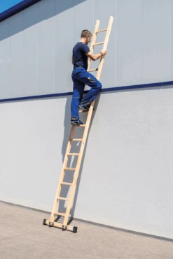 Sprossen-Anlegeleiter Holz Mit Standard-Traverse, 12 Sprossen -Leiterwerkzeug Geschäft 33116 05