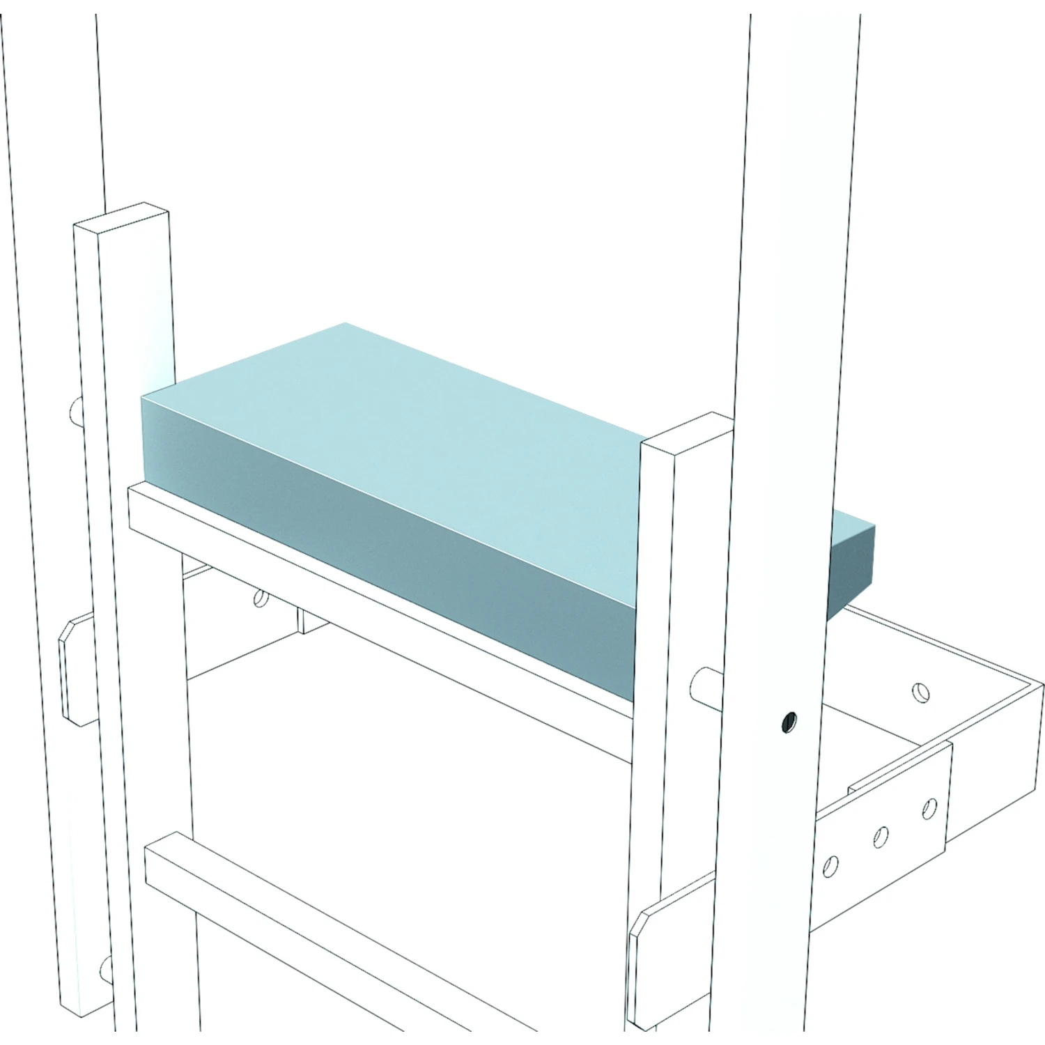 Ausstiegstritt, Edelstahl, Tiefe 150 Mm 1 Ausstiegstritt, Edelstahl, Tiefe 150 Mm
