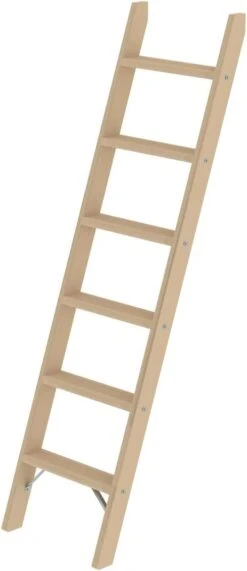 Stufen-Anlegeleiter Holz, 6 Stufen