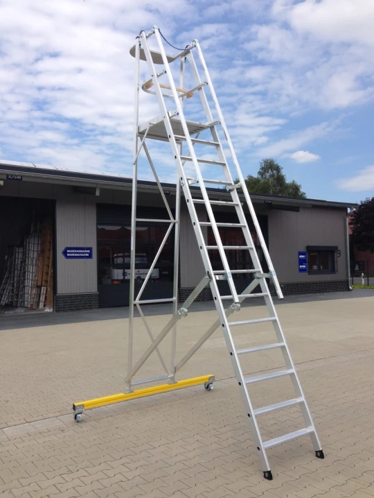 Aluminium-Podestleiter, Fahrbar, Klappbar, 5 Stufen 6 Aluminium-Podestleiter, Fahrbar, Klappbar, 5 Stufen – Bild 6