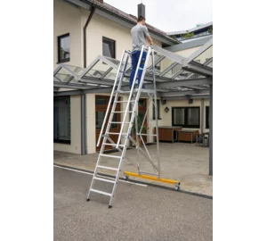 Aluminium-Podestleiter, Fahrbar, Klappbar, 5 Stufen 5 Aluminium-Podestleiter, Fahrbar, Klappbar, 5 Stufen – Bild 5