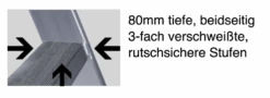 Ernst Stufenanlegeleiter 41cm Breit 5 Sprossen/Stufen -Leiterwerkzeug Geschäft 80 mm tiefe beidseitig 3 fach verschwei te rutschsichere stufen135b8