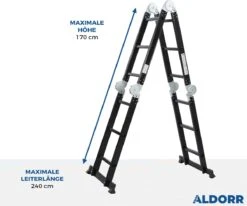 Aldorr Mehrzweckleiter Professional 4x3 Sprossen -Leiterwerkzeug Geschäft B08VR985YG.PT02
