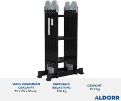 Aldorr Mehrzweckleiter Professional 4x3 Sprossen -Leiterwerkzeug Geschäft B08VR985YG.PT04