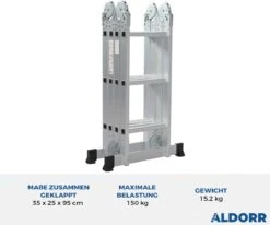 Aldorr Mehrzweckleiter Home 4x3 Sprossen -Leiterwerkzeug Geschäft B08VRXK5JG.PT04
