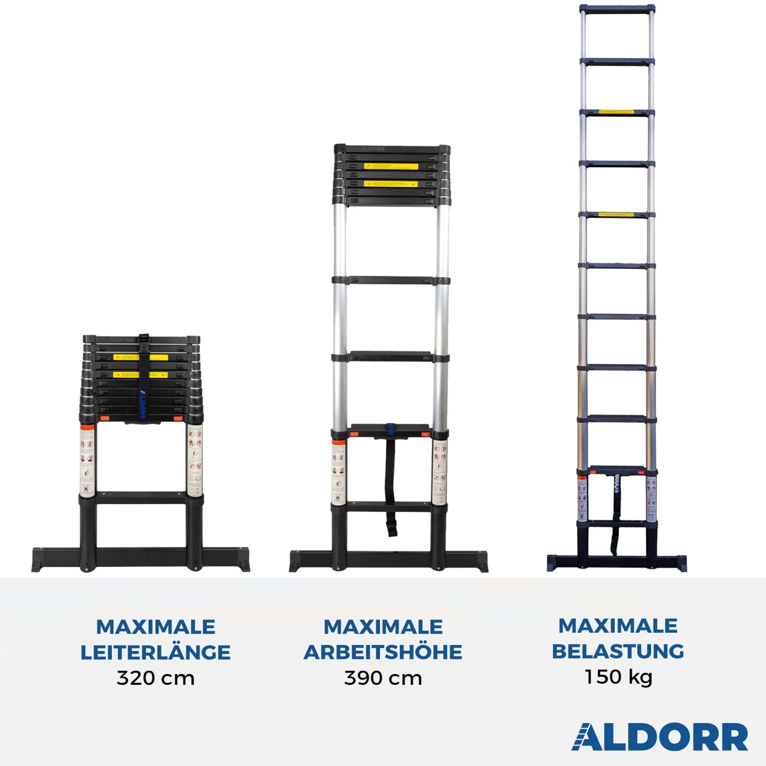 Aldorr Profi-Teleskopleiter 3,20 M 3 Aldorr Profi-Teleskopleiter 3,20 M – Bild 3