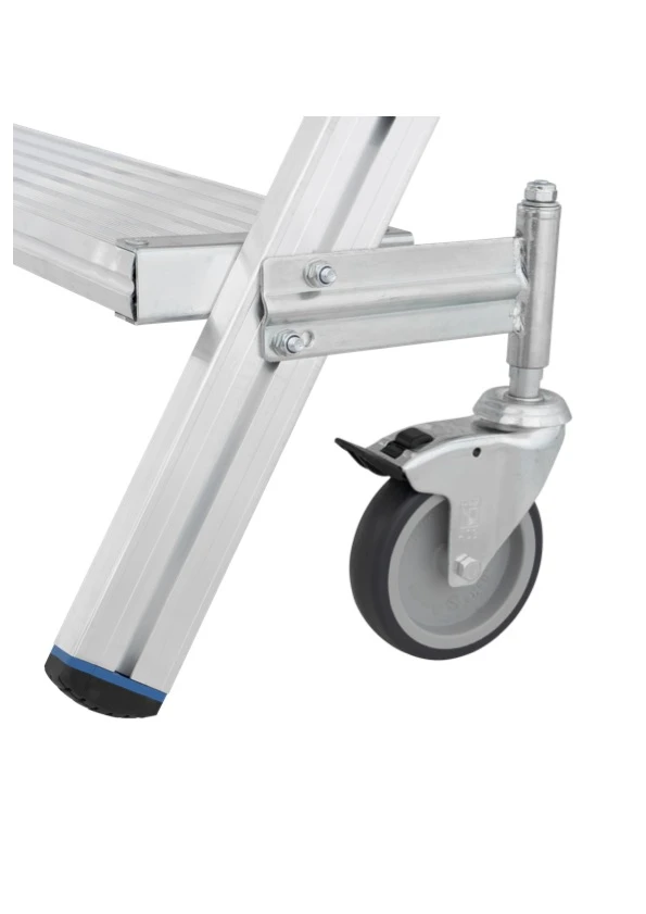 Stabilo Podestleiter Fahrbar, Beidseitig Begehbar, 2 X 3 Sprossen Inklusive Plattform – Bild 9