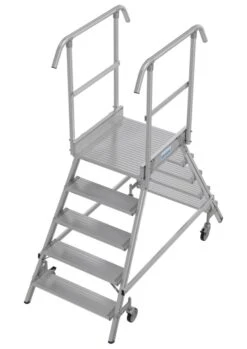 Stabilo Podestleiter Fahrbar, Beidseitig Begehbar, 2 X 3 Sprossen Inklusive Plattform -Leiterwerkzeug Geschäft G00 A821096 PI INT 80000000 PL OP NZ GF 04 3 01