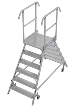 Stabilo Podestleiter Fahrbar, Beidseitig Begehbar, 2 X 3 Sprossen Inklusive Plattform -Leiterwerkzeug Geschäft G00 A821102 PI INT 80000000 PL OP NZ GF 04 3 01