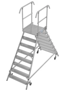Stabilo Podestleiter Fahrbar, Beidseitig Begehbar, 2 X 3 Sprossen Inklusive Plattform -Leiterwerkzeug Geschäft G00 A821126 PI INT 80000000 PL OP NZ GF 04 3 01