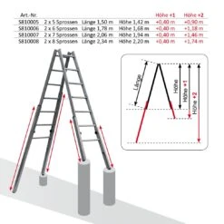 Ernst Treppenhausleiter 2x5 Sprossen -Leiterwerkzeug Geschäft S810005.2
