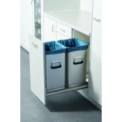 Alu-Abfallsammler; Eloxiert, Stapelbar, Ca. 45l -Leiterwerkzeug Geschäft ZARGES 46084 PROD TECH ST 15