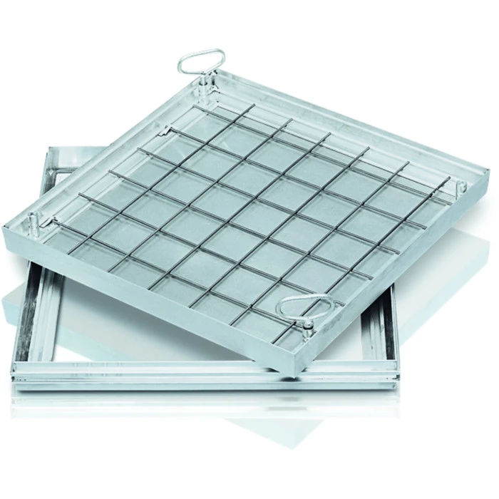 Schachtabdeckung, Lichtes Schachtmaß 300 X 300 Mm, Aluminium 1 Schachtabdeckung, Lichtes Schachtmaß 300 X 300 Mm, Aluminium