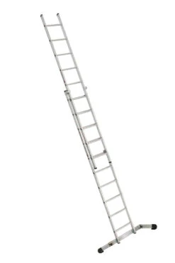 Alu-Schiebeleiter, 2-teilig Mit Vario - Traverse, 2x10 Stufen -Leiterwerkzeug Geschäft alu schiebeleiter 2 teilig mit vario traverse 2x14 stufen