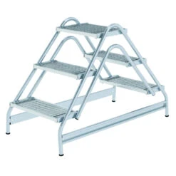 Aluminium-Arbeitspodest Beidseitig Begehbar 2x2 Stufen -Leiterwerkzeug Geschäft aluminium arbeitspodest beidseitig begehbar stahl gitterrost 2x3 stufen6d233