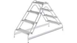 Aluminium-Arbeitspodest Beidseitig Begehbar 2x2 Stufen -Leiterwerkzeug Geschäft aluminium arbeitspodest beidseitig begehbar stahl gitterrost 2x4 stufen