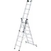 Aluminium-Mehrzweckleiter 3-teilig Mit Nivello®-Traverse - 3x6 Sprossen