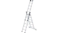 Aluminium-Mehrzweckleiter 3-teilig Mit Nivello®-Traverse - 3x6 Sprossen