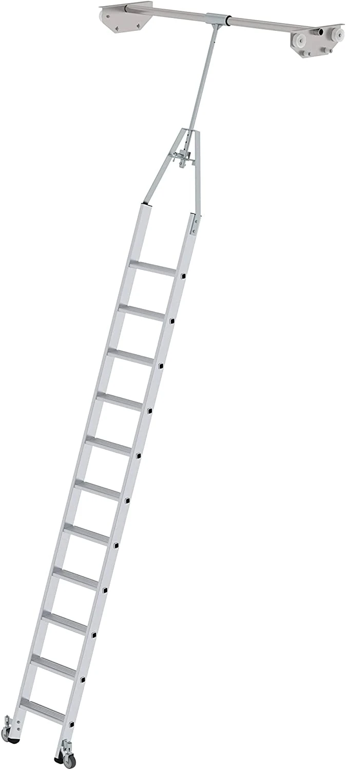 Aluminium-Regalleiter Für Doppelregal, Drehbar, 6 Sprossen/Stufen 6 Aluminium-Regalleiter Für Doppelregal, Drehbar, 6 Sprossen/Stufen – Bild 6