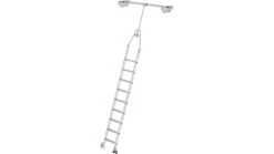 Aluminium-Regalleiter Für Doppelregal, Drehbar, 6 Sprossen/Stufen 13 Aluminium-Regalleiter Für Doppelregal, Drehbar, 6 Sprossen/Stufen -Leiterwerkzeug Geschäft aluminium regalleiter f r doppelregal drehbar 9 stufen20cef