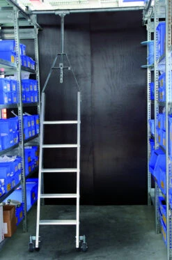 Aluminium-Regalleiter Für Doppelregal, Drehbar, 6 Sprossen/Stufen 17 Aluminium-Regalleiter Für Doppelregal, Drehbar, 6 Sprossen/Stufen -Leiterwerkzeug Geschäft aluminium regalleiter f r doppelregal drehbar58c5e