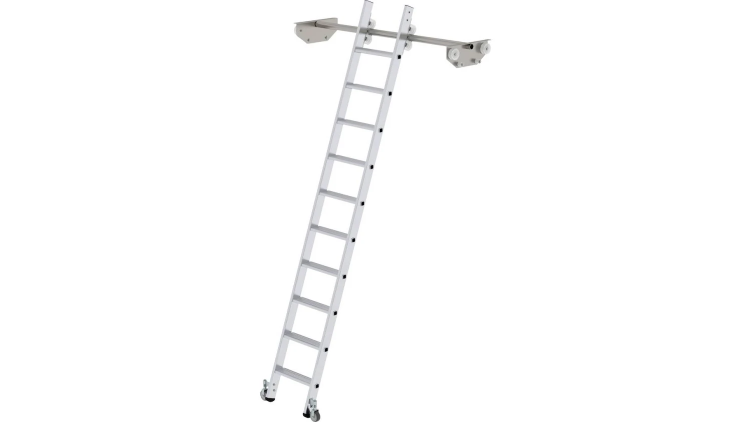 Aluminium-Regalleiter Für Doppelregal, Seitlich Verschiebbar 6 Sprossen/Stufen 5 Aluminium-Regalleiter Für Doppelregal, Seitlich Verschiebbar 6 Sprossen/Stufen – Bild 5