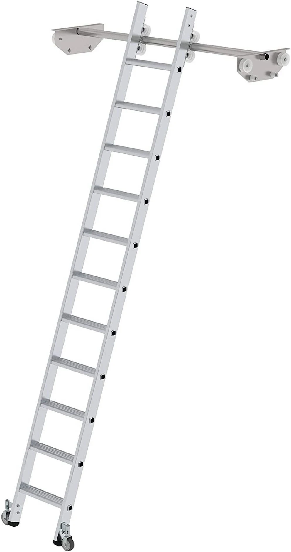 Aluminium-Regalleiter Für Doppelregal, Seitlich Verschiebbar 6 Sprossen/Stufen 6 Aluminium-Regalleiter Für Doppelregal, Seitlich Verschiebbar 6 Sprossen/Stufen – Bild 6