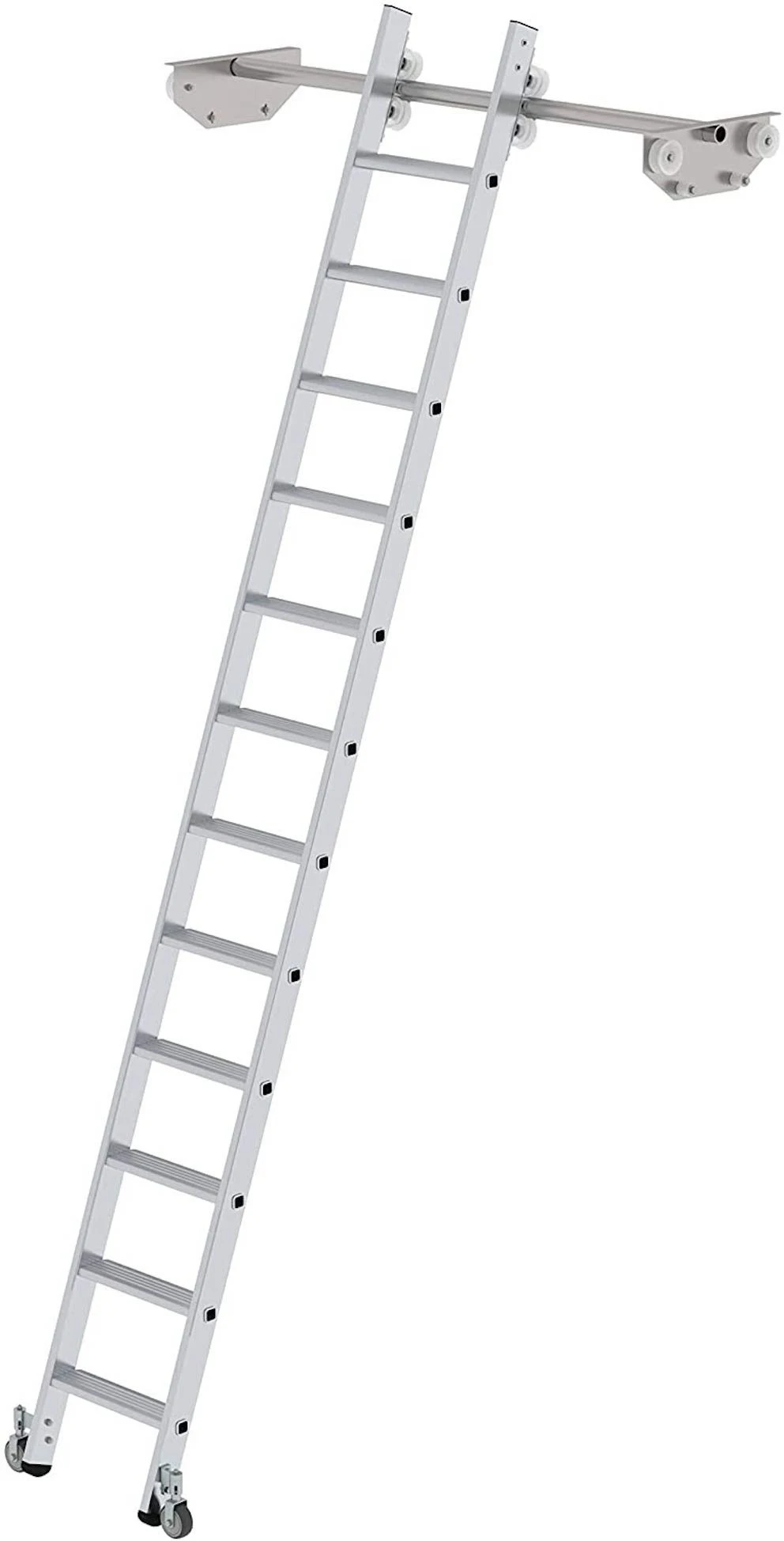 Aluminium-Regalleiter Für Doppelregal, Seitlich Verschiebbar 6 Sprossen/Stufen 7 Aluminium-Regalleiter Für Doppelregal, Seitlich Verschiebbar 6 Sprossen/Stufen – Bild 7