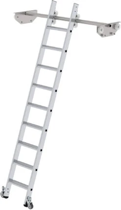 Aluminium-Regalleiter Für Doppelregal, Seitlich Verschiebbar 6 Sprossen/Stufen 12 Aluminium-Regalleiter Für Doppelregal, Seitlich Verschiebbar 6 Sprossen/Stufen -Leiterwerkzeug Geschäft aluminium regalleiter f r doppelregal seitlich verschiebbar 9 stufen465c6