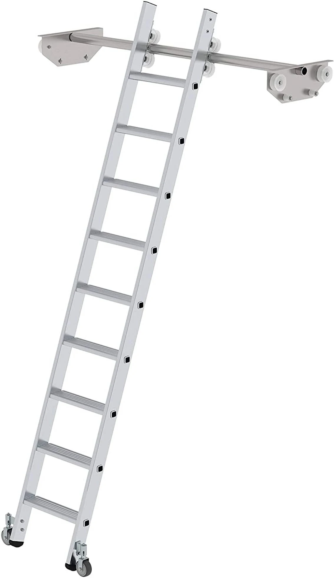 Aluminium-Regalleiter Für Doppelregal, Seitlich Verschiebbar 6 Sprossen/Stufen 4 Aluminium-Regalleiter Für Doppelregal, Seitlich Verschiebbar 6 Sprossen/Stufen – Bild 4