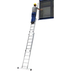 Aluminium-Schiebeleiter 3-teilig Mit Standard-Traverse - 3x8 Sprossen -Leiterwerkzeug Geschäft aluminium schiebeleiter 3 teilig mit standard traverse965da